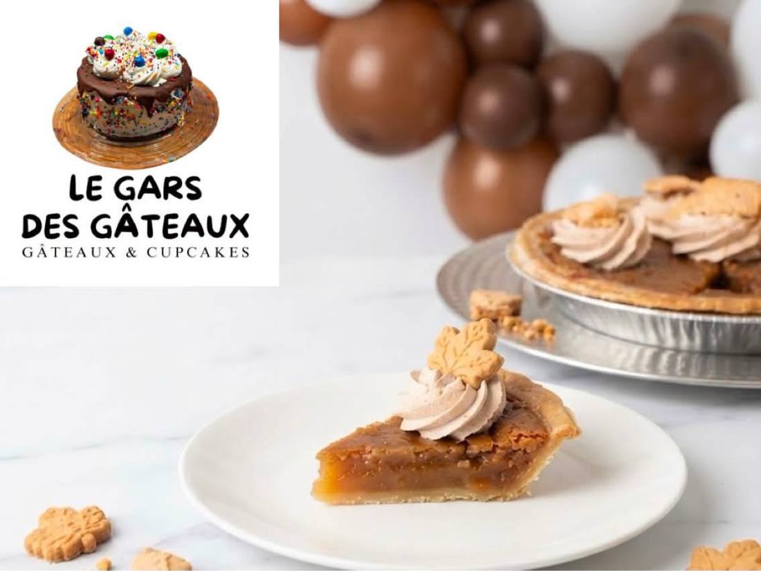 Pointe de tarte au sirop d'&eacute;rable servie dans une assiette